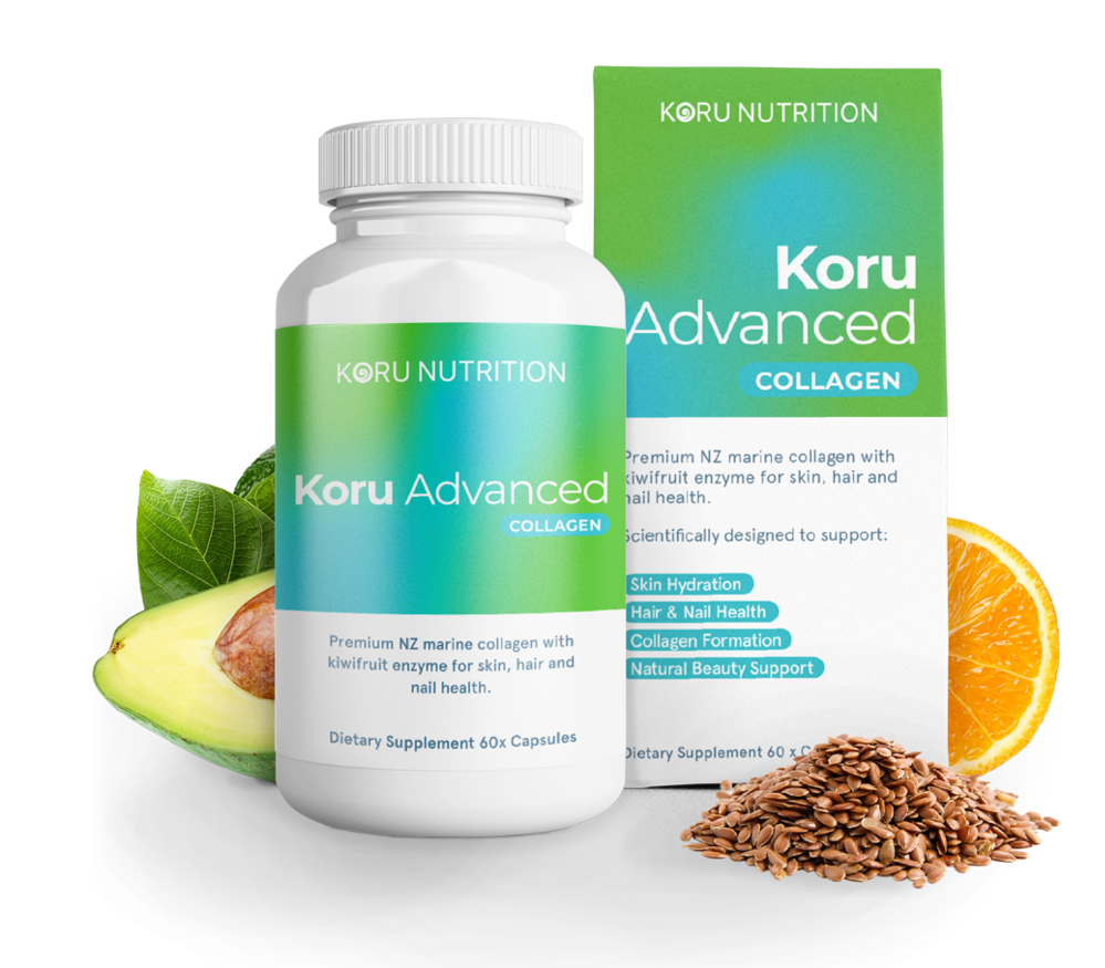 Koru Advanced Collagen bottle with retail box