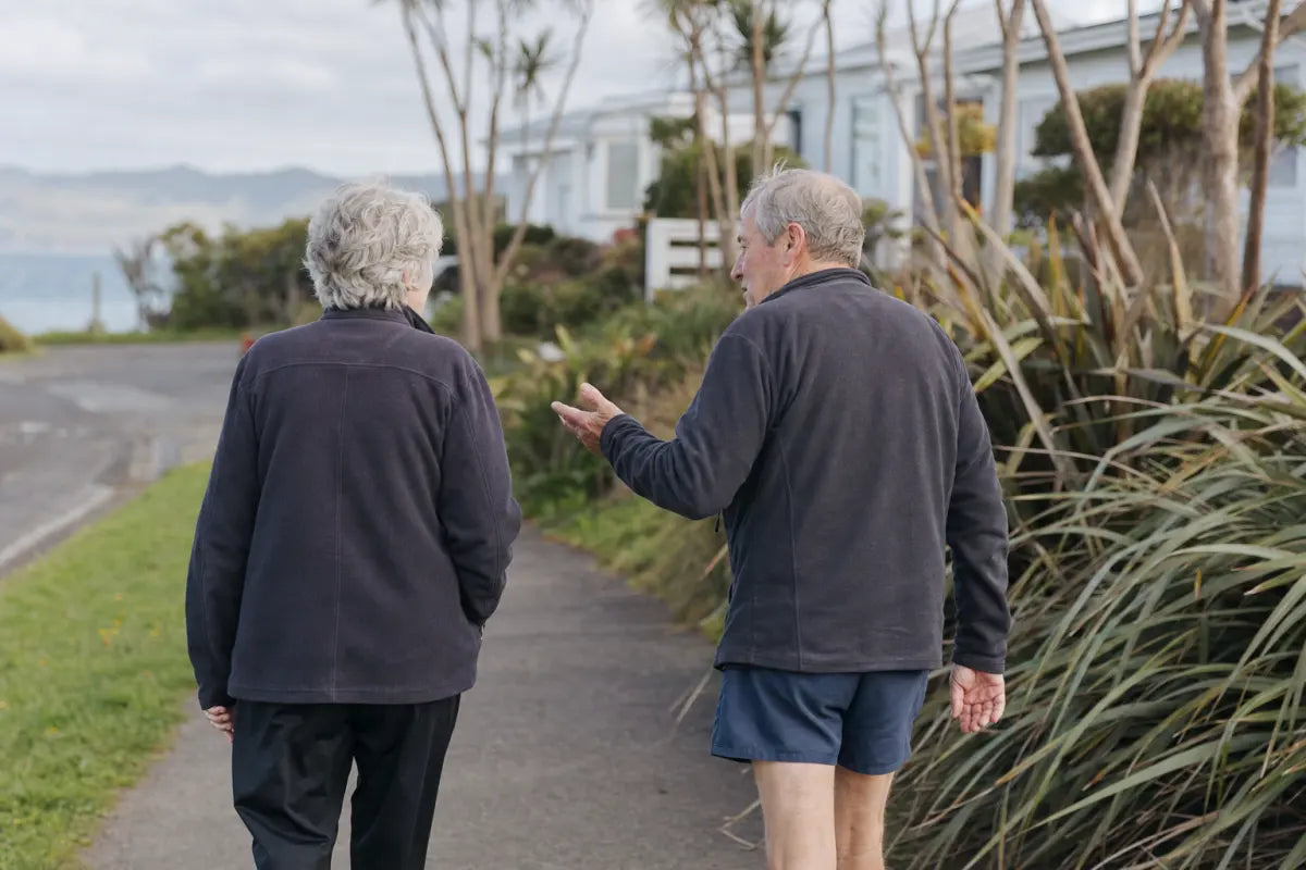 A New Zealand couple relaxing at home